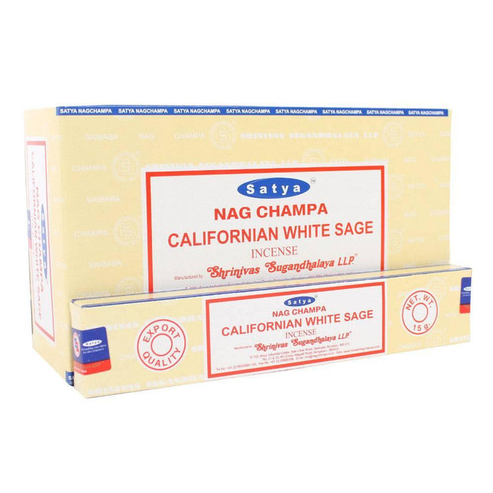 12 Packs of Californian White Sage Incense Sticks by Satya - Home Decor Emporium