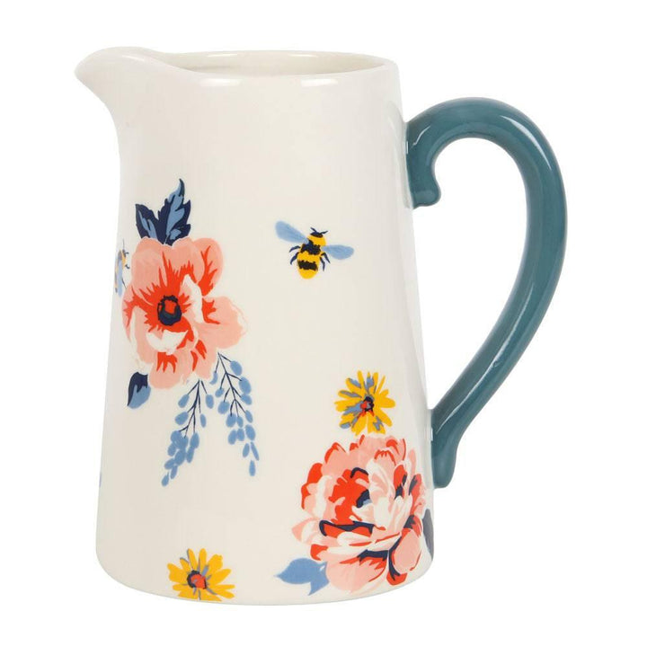 17cm Bee-utiful Floral Ceramic Flower Jug - Home Decor Emporium