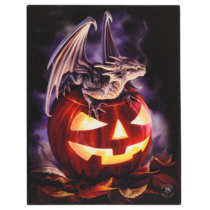 19x 25cm Trick or Treat Canvas Plaque By Anne Stokes - Home Decor Emporium