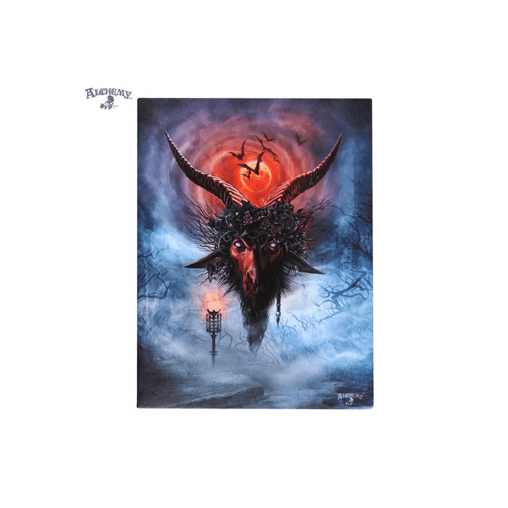 19X25cm Invocatio Baphomet Canvas Plaque by Alchemy - Home Decor Emporium