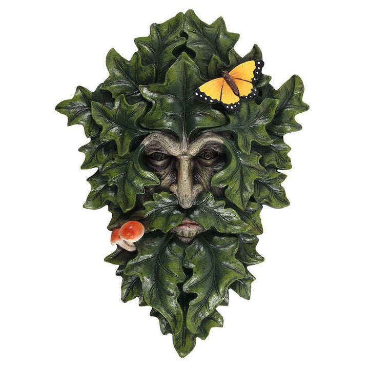 29x21cm Leafy Green Man Wall Plaque - Home Decor Emporium