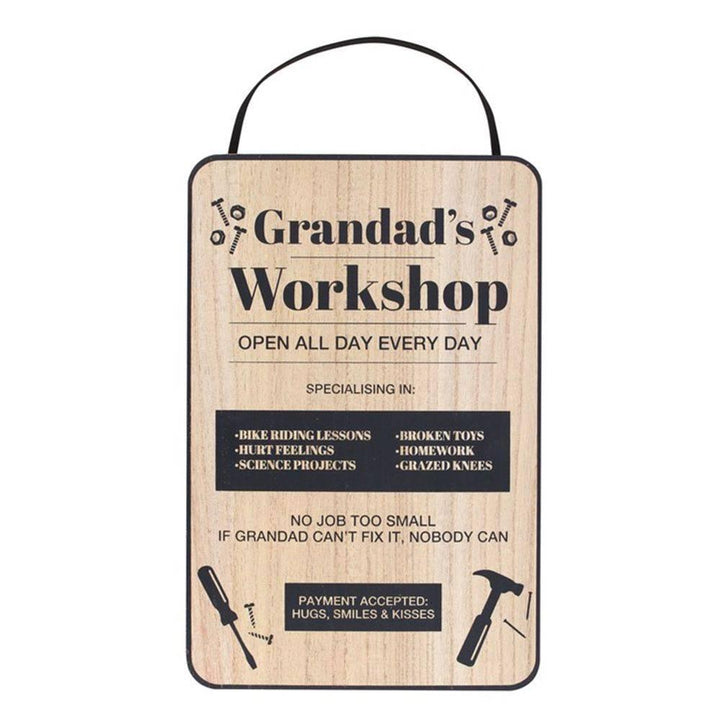 30cm Grandad's Workshop Hanging Sign - Home Decor Emporium