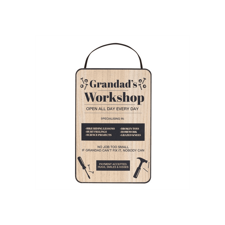 30cm Grandad's Workshop Hanging Sign - Home Decor Emporium