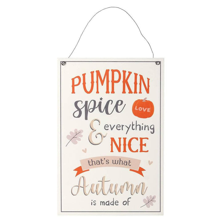 30cm Pumpkin Spice Hanging Sign - Home Decor Emporium