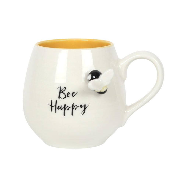 3D Bee Happy Rounded Mug - Home Decor Emporium