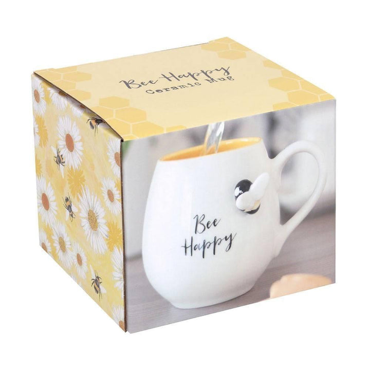 3D Bee Happy Rounded Mug - Home Decor Emporium