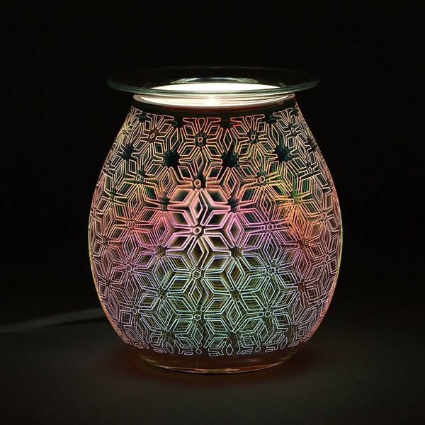 3D Geometric Flower Light Up Electric Oil Burner - Home Decor Emporium