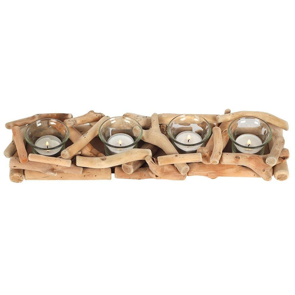 4pc Driftwood Candle Holder - Home Decor Emporium