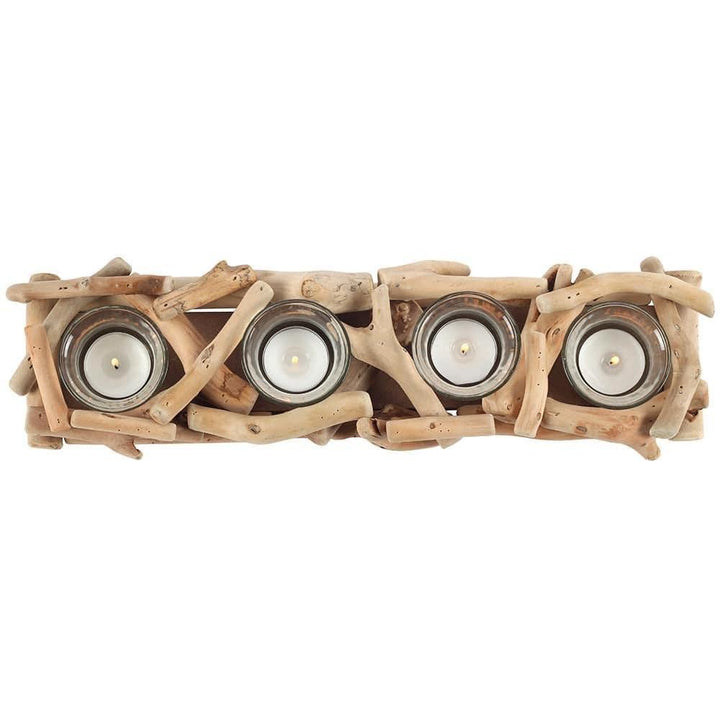 4pc Driftwood Candle Holder - Home Decor Emporium