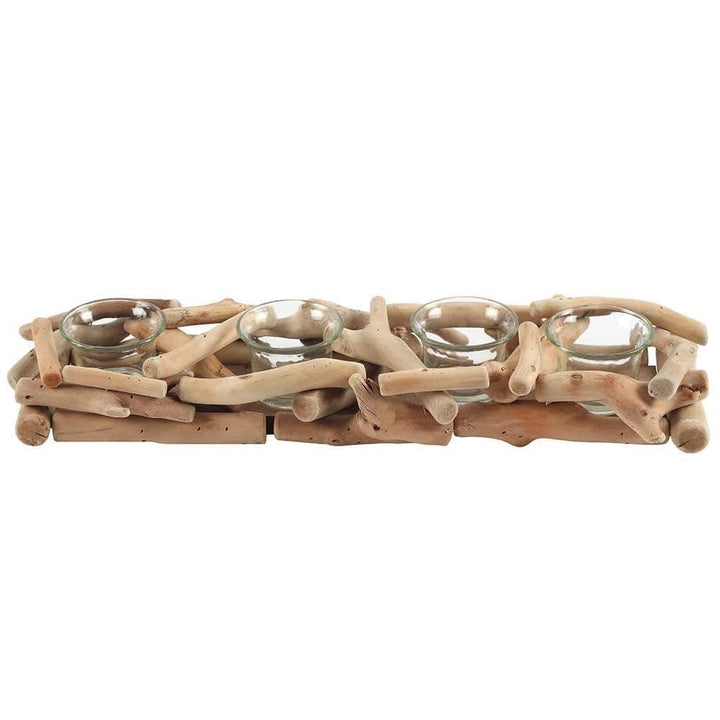 4pc Driftwood Candle Holder - Home Decor Emporium