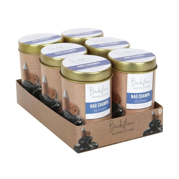 6 Tins of  Elements Nag Champa Jumbo Backflow Cones - Home Decor Emporium