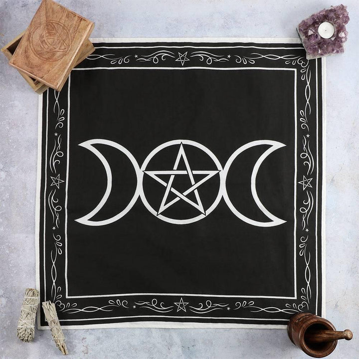 70x70cm Triple Moon Altar Cloth - Home Decor Emporium