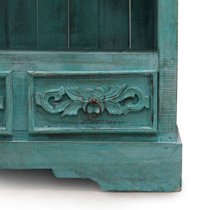 Albasia Bathroom Cabinet - Turquoise wash - Home Decor Emporium