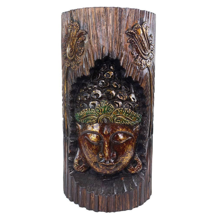 Albasia Wood Carved Buddha Decoration - Home Decor Emporium