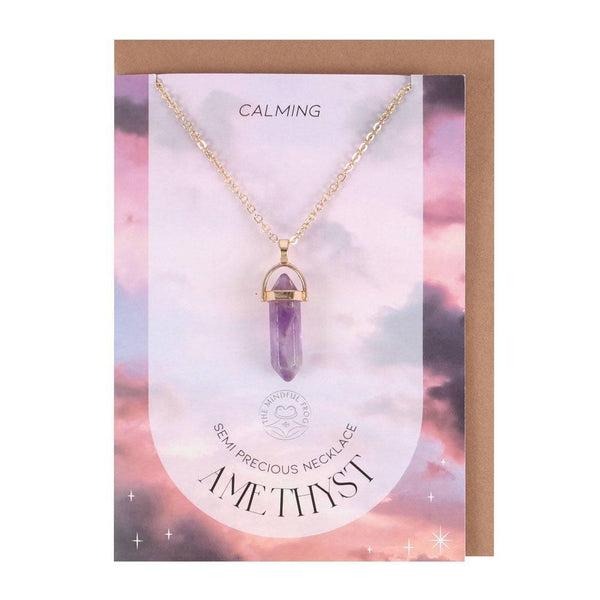 Amethyst Crystal Necklace Card - Home Decor Emporium