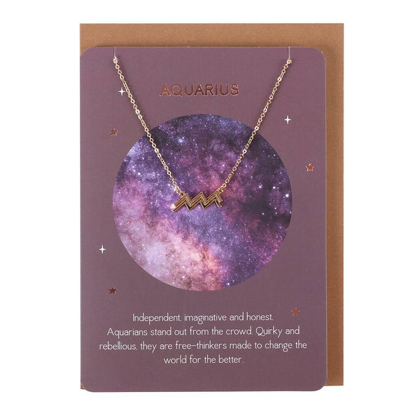 Aquarius Zodiac Necklace Card - Home Decor Emporium