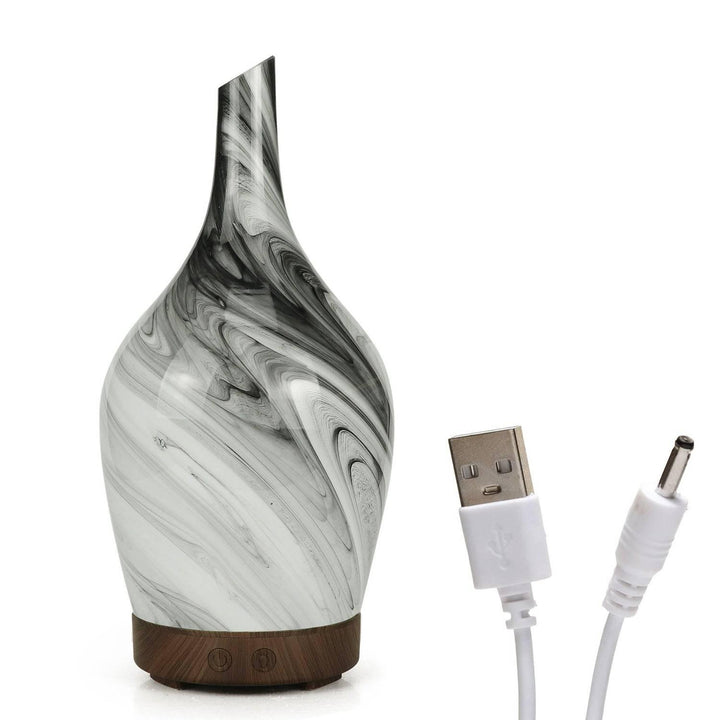 Aroma Atomiser - Glass Abstract Grey USB - Home Decor Emporium