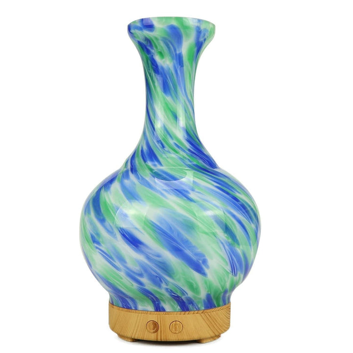 Aroma Atomiser - Glass Vase Blue and Green UK Plug - Home Decor Emporium