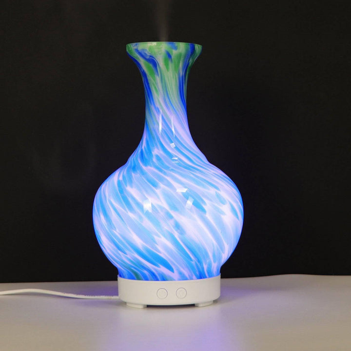 Aroma Atomiser - Glass Vase Blue and Green UK Plug - Home Decor Emporium