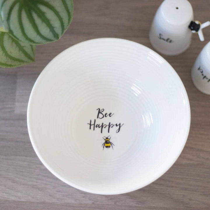 Bee Happy Ceramic Bowl - Home Decor Emporium