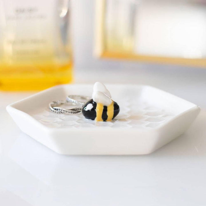 Bee Hexagonal Trinket Dish - Home Decor Emporium