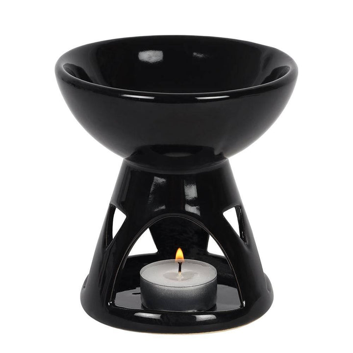 Black Deep Bowl Oil Burner - Home Decor Emporium