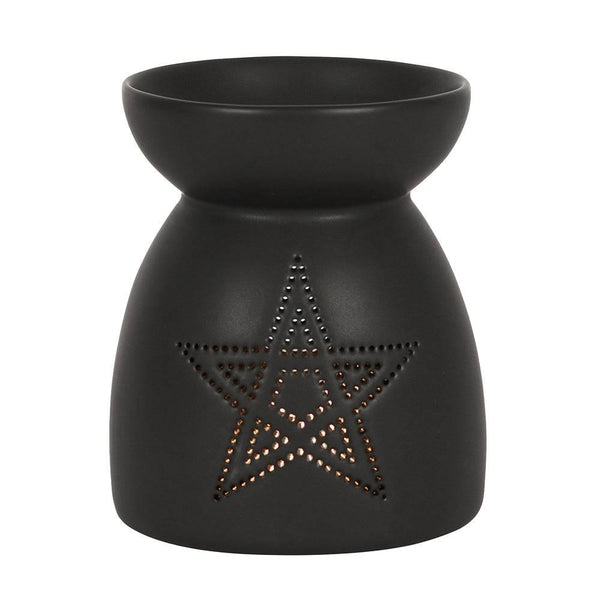 Black Pentagram Cut Out Oil Burner - Home Decor Emporium