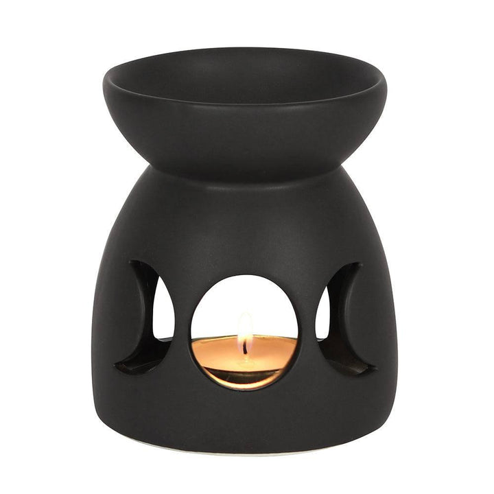 Black Triple Moon Cut Out Oil Burner - Home Decor Emporium