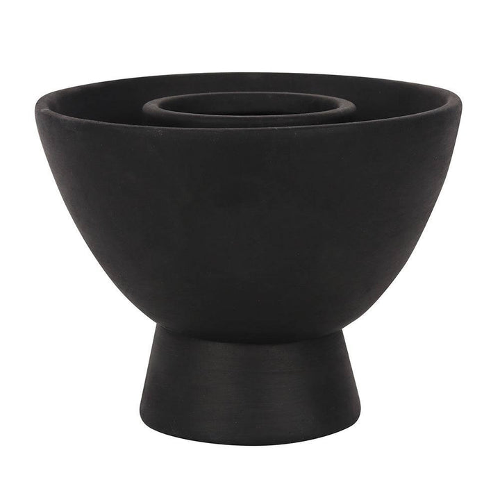 Black Triple Moon Terracotta Smudge Bowl - Home Decor Emporium