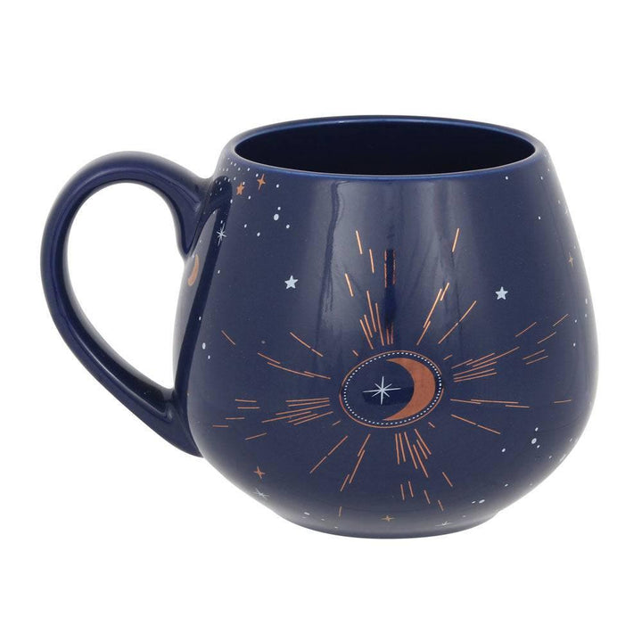 Blue Crescent Moon Rounded Mug - Home Decor Emporium