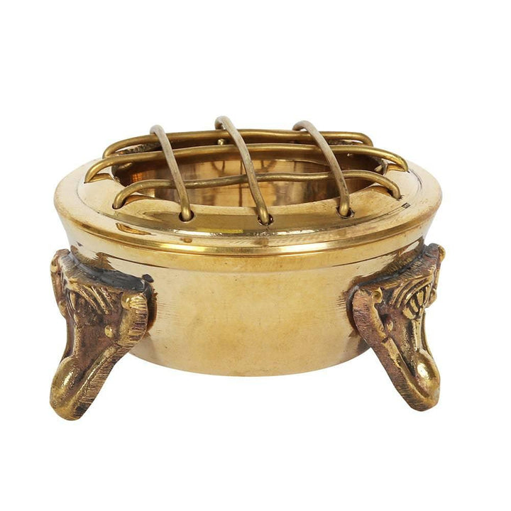 Brass Screen Top Incense Burner with Feet - Home Decor Emporium