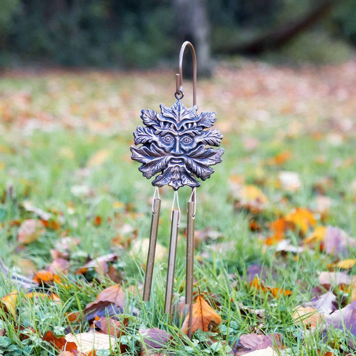 Bronze Effect Green Man Windchime Stake - Home Decor Emporium