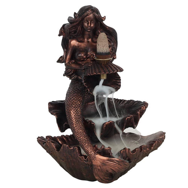 Bronze Effect Mermaid Backflow Incense Burner - Home Decor Emporium