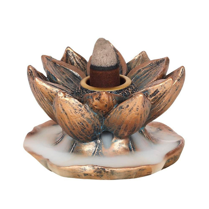 Bronze Lotus Backflow Incense Burner - Home Decor Emporium