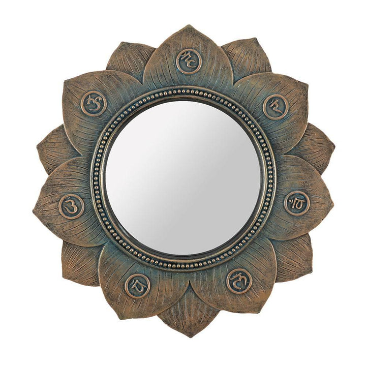 Bronze Lotus Flower Chakra Wall Mirror - Home Decor Emporium