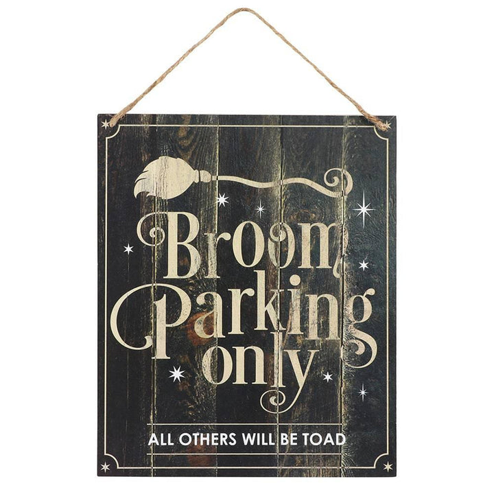 Broom Parking Only Hanging MDF Sign - Home Decor Emporium