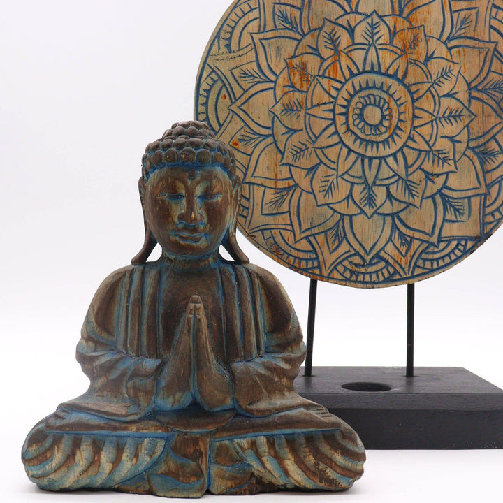 Buddha Feng Shui Set - Flower Mandala - Blue - Home Decor Emporium