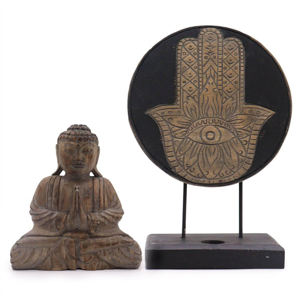 Buddha Feng Shui Set - Hamsa - Grey - Home Decor Emporium