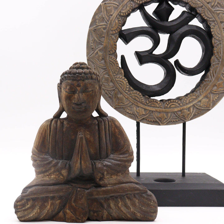 Buddha Feng Shui Set - Om - Grey & Black - Home Decor Emporium