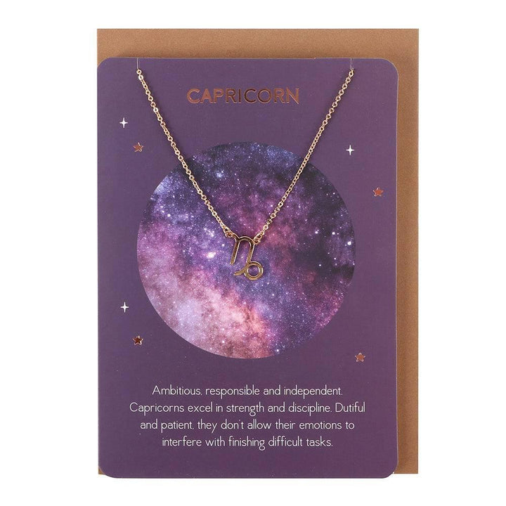 Capricorn Zodiac Necklace Card - Home Decor Emporium