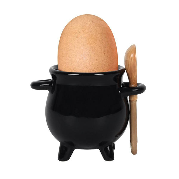 Cauldron Egg Cup with Broom Spoon - Home Decor Emporium