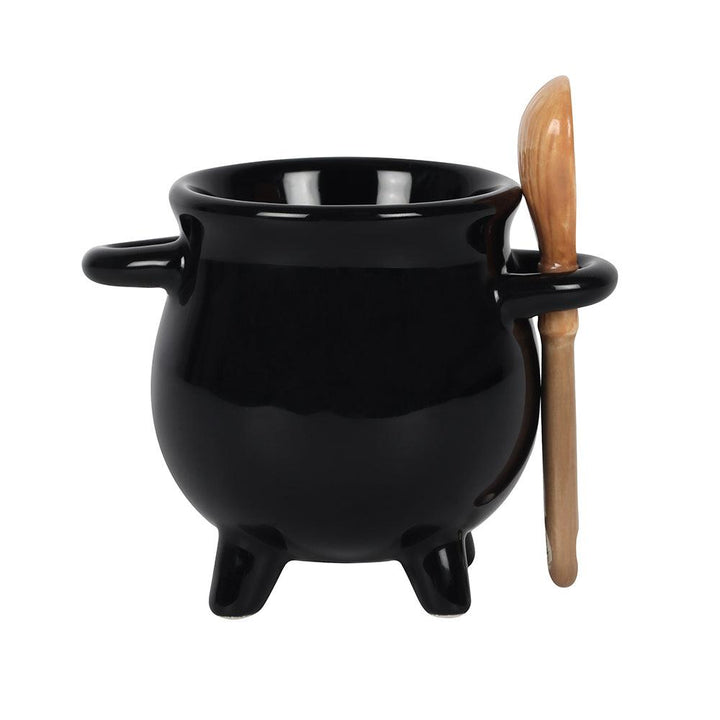 Cauldron Egg Cup with Broom Spoon - Home Decor Emporium