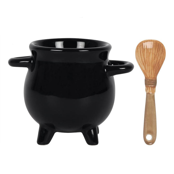 Cauldron Egg Cup with Broom Spoon - Home Decor Emporium