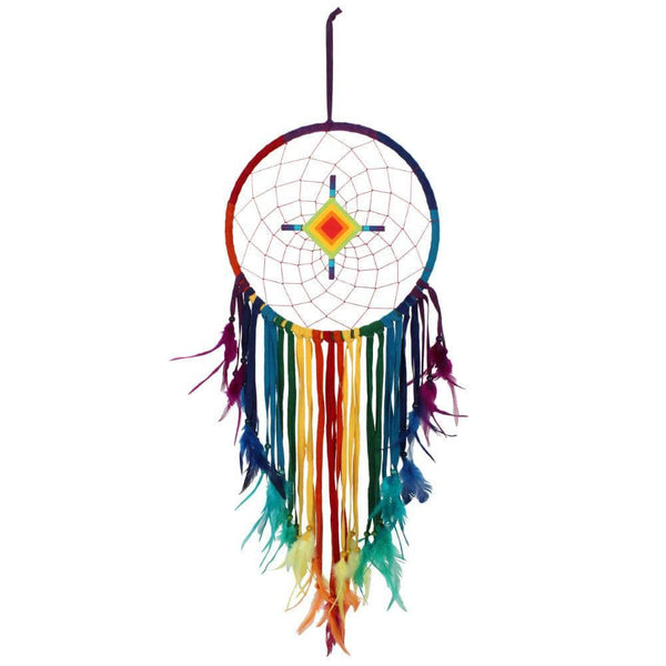 Chakra Multicoloured Dreamcatcher with Diamond Centre - Home Decor Emporium