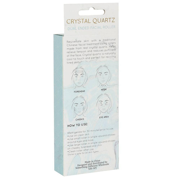 Clear Quartz Dual Ended Face Roller - Home Decor Emporium