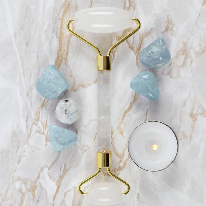 Clear Quartz Dual Ended Face Roller - Home Decor Emporium