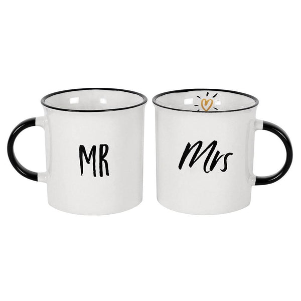 Contemporary Mr and Mrs Mugs - Perfect Couple's Gift for Engagement or Wedding - Home Decor Emporium