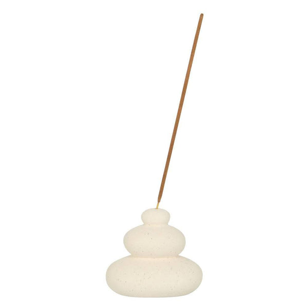 Cream Speckle Balancing Stones Incense Stick Holder - Home Decor Emporium