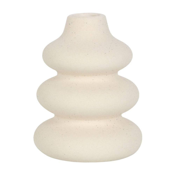 Cream Speckle Single Stem Vase - Home Decor Emporium