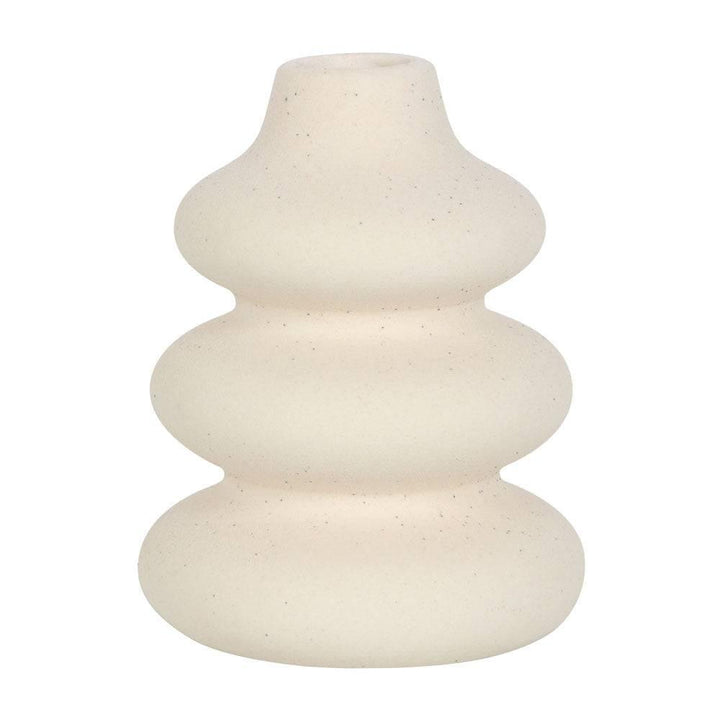 Cream Speckle Single Stem Vase - Home Decor Emporium